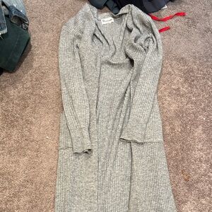 No Boundaries Heather Gray Ribbed Cardigan